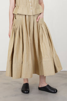 skirt wigha plaid linen beige
