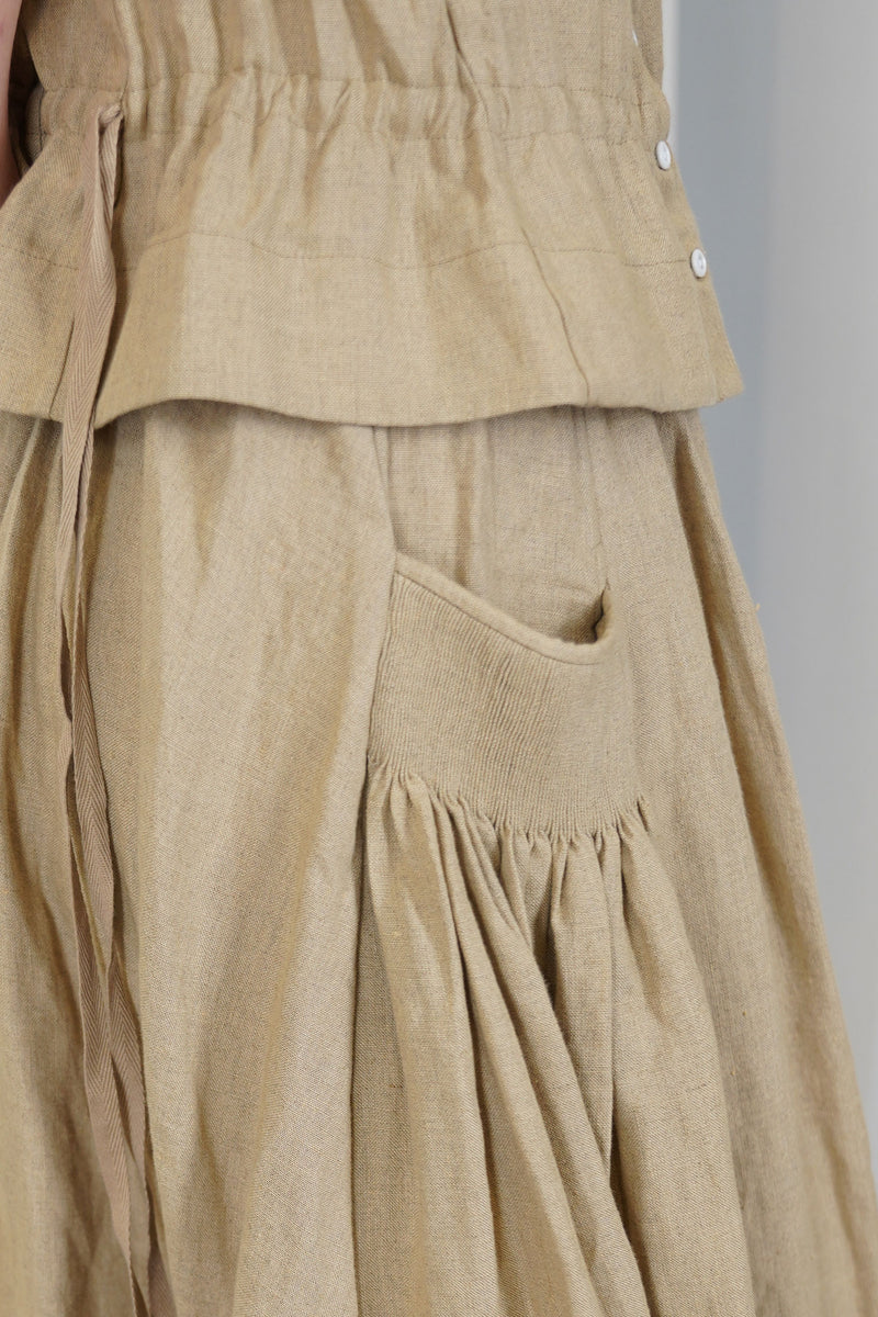 skirt wigha plaid linen beige