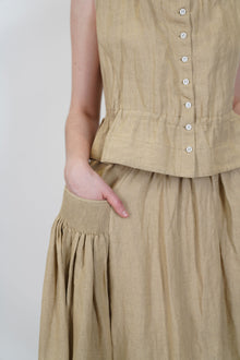skirt wigha plaid linen beige