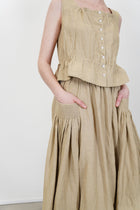 skirt wigha plaid linen beige