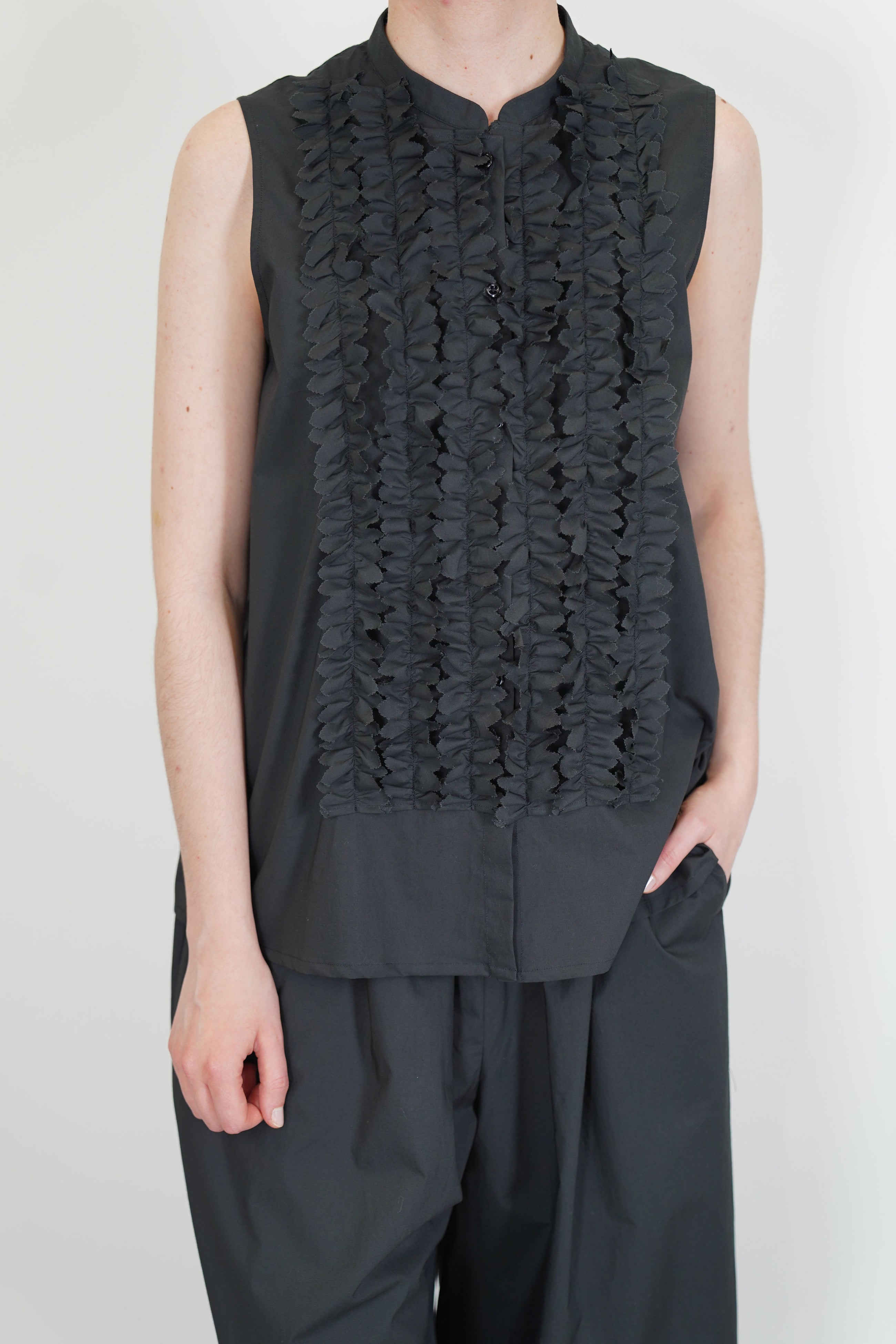 valerie ruffle blouse black