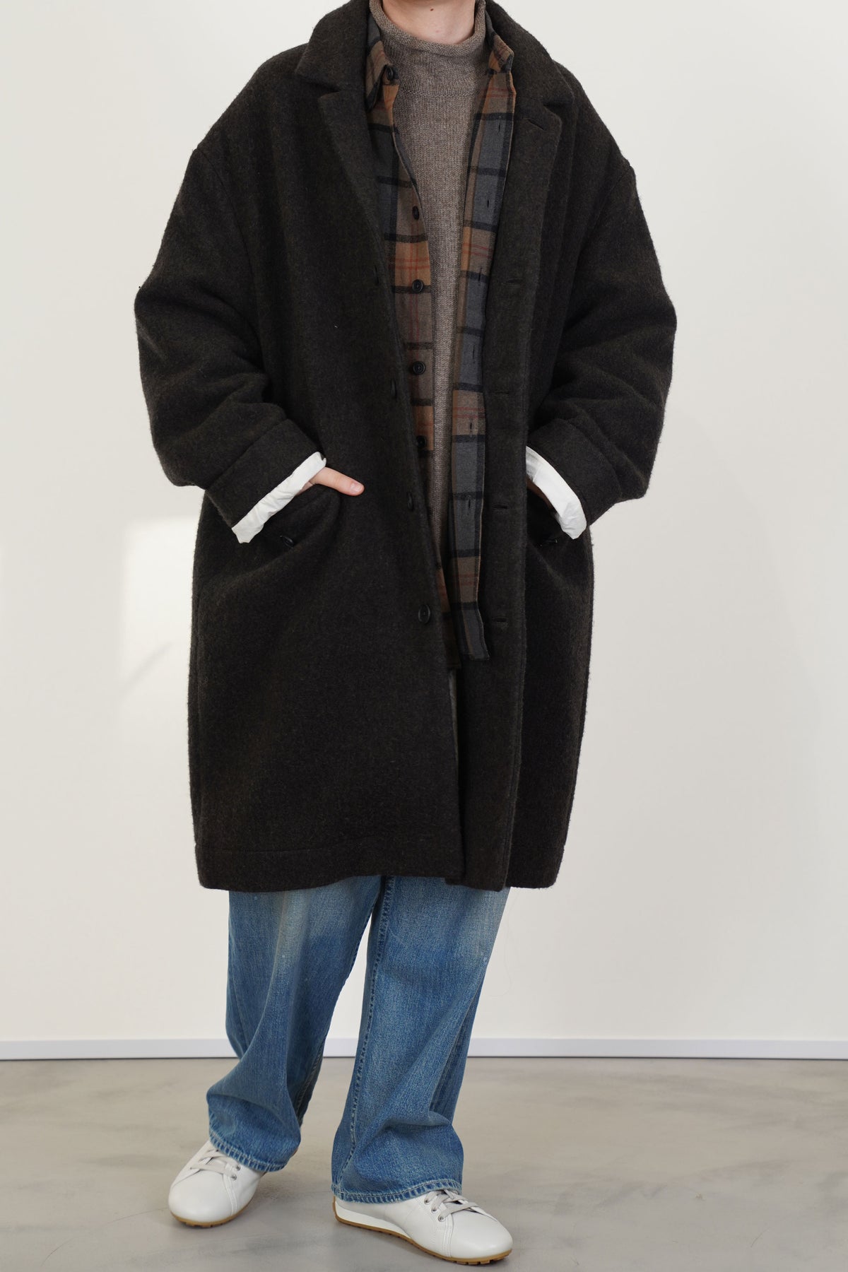 big coat wool dark brown