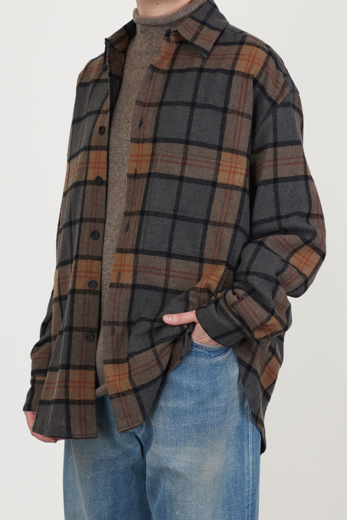 big shirt two wool cashmere check