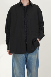 big shirt two worsted wool check olive black