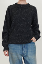 crewneck sweater wool cashmere tweed black