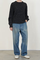 crewneck sweater wool cashmere tweed black