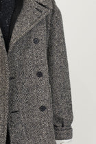 peacoat wool herringbone natural black