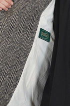 peacoat wool herringbone natural black