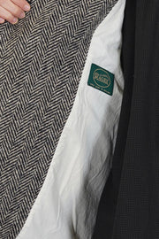 peacoat wool herringbone natural black