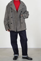 peacoat wool herringbone natural black