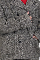 peacoat wool herringbone natural black