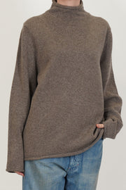 rollneck sweater wool light brown