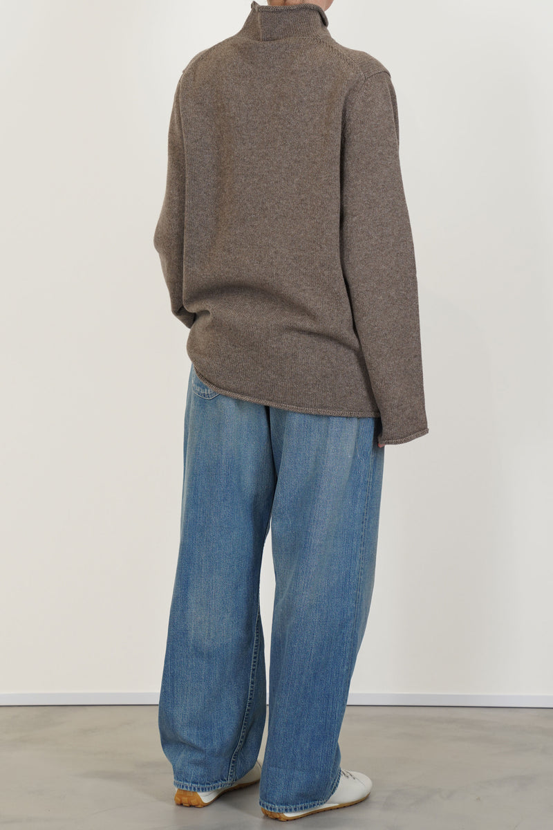 rollneck sweater wool light brown