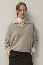 skipper polo sweater wool beige