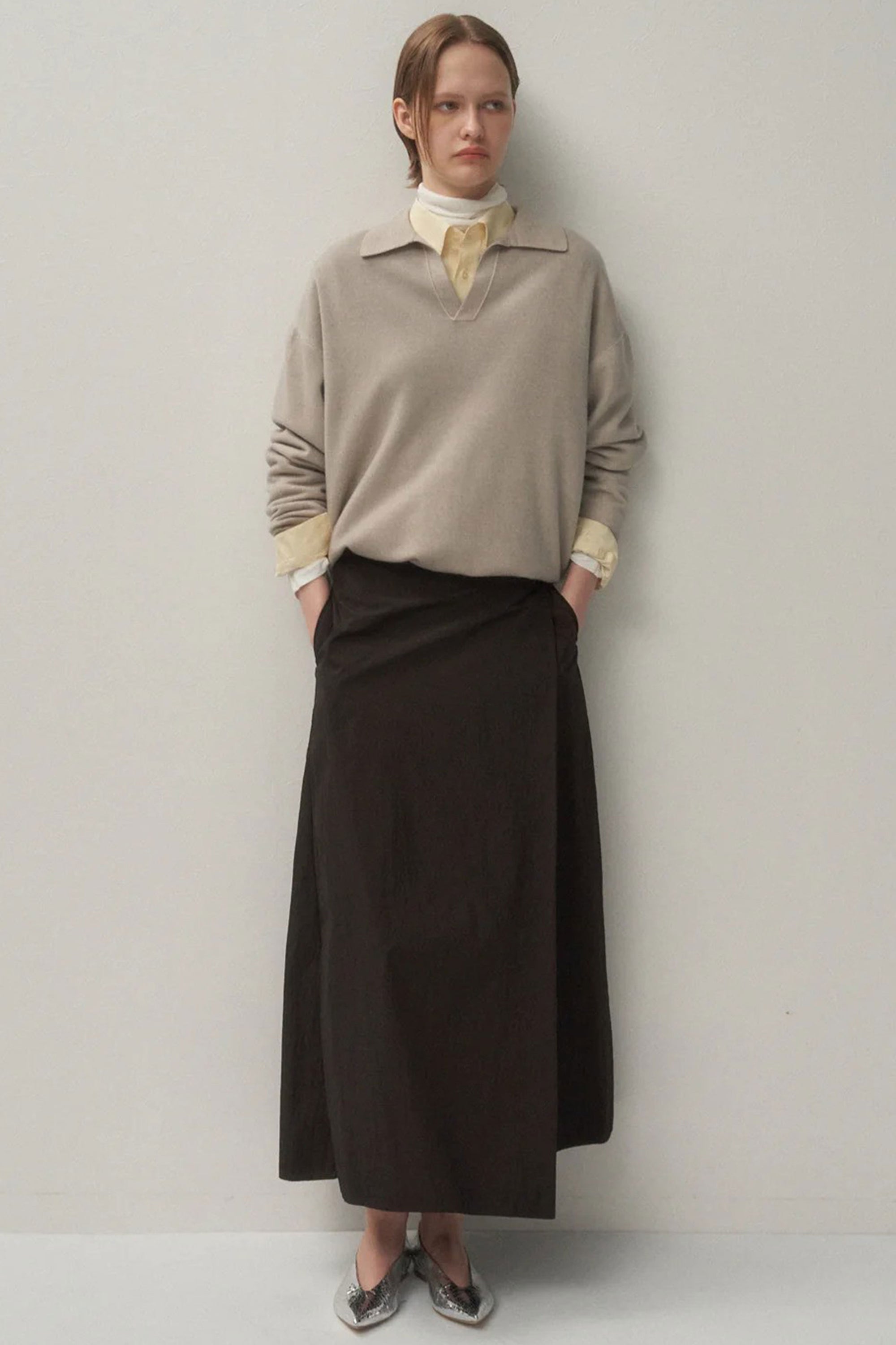 skipper polo sweater wool beige