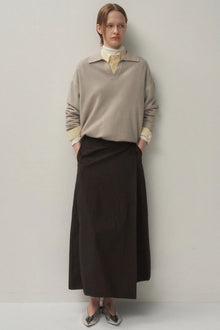 skipper polo sweater wool beige