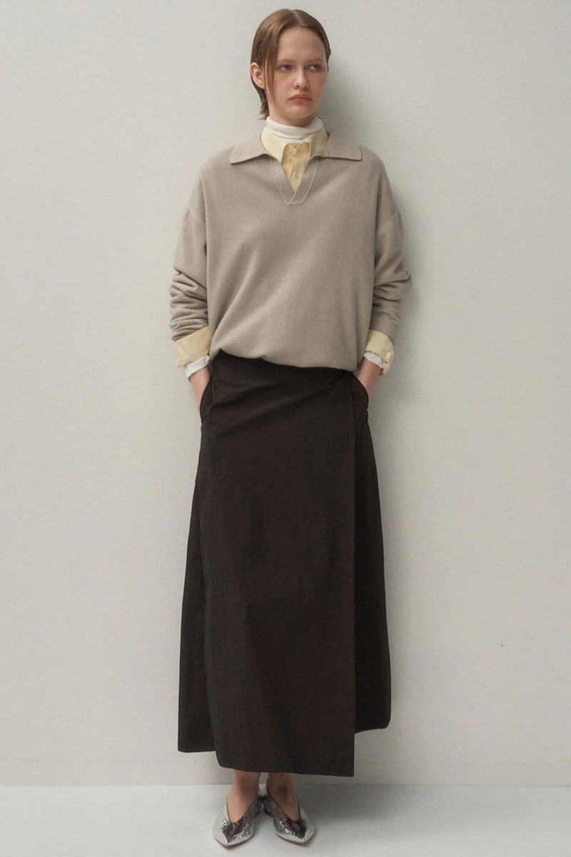skipper polo sweater wool beige