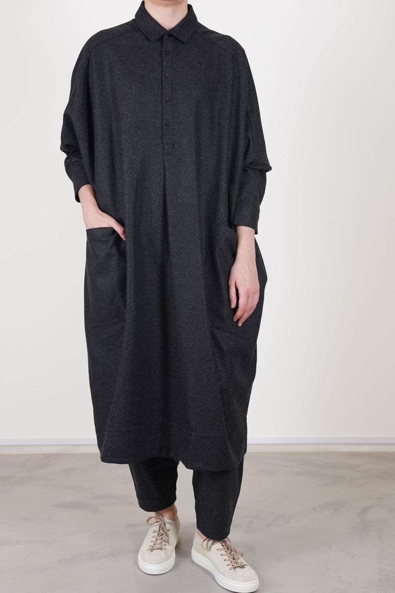 framer dress wool charcoal