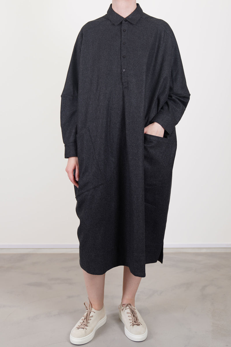 framer dress wool charcoal