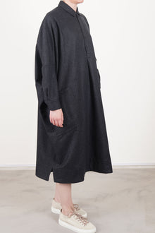 framer dress wool charcoal