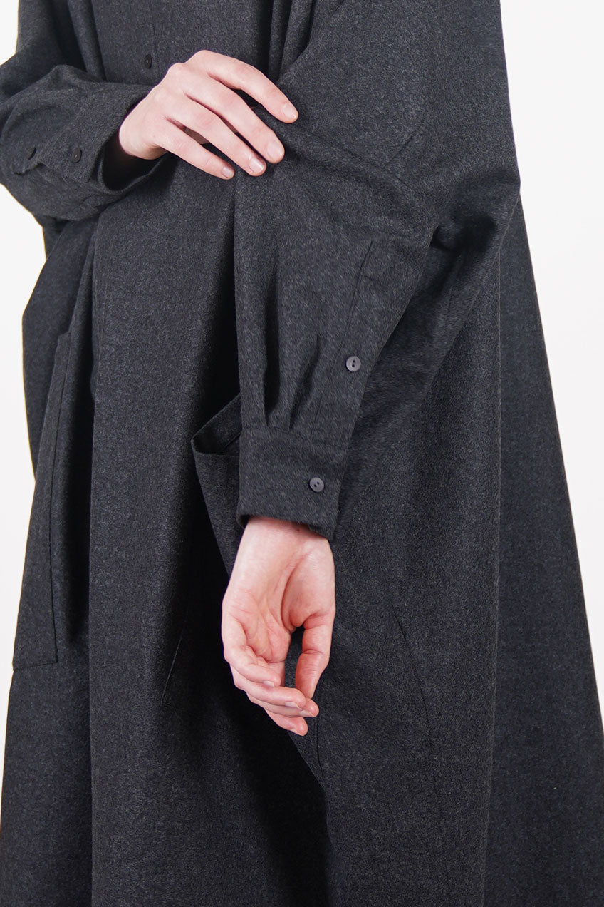 framer dress wool charcoal
