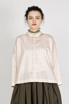 shirt brigitte peach x green check