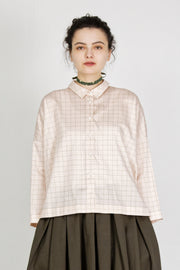 shirt brigitte peach x green check
