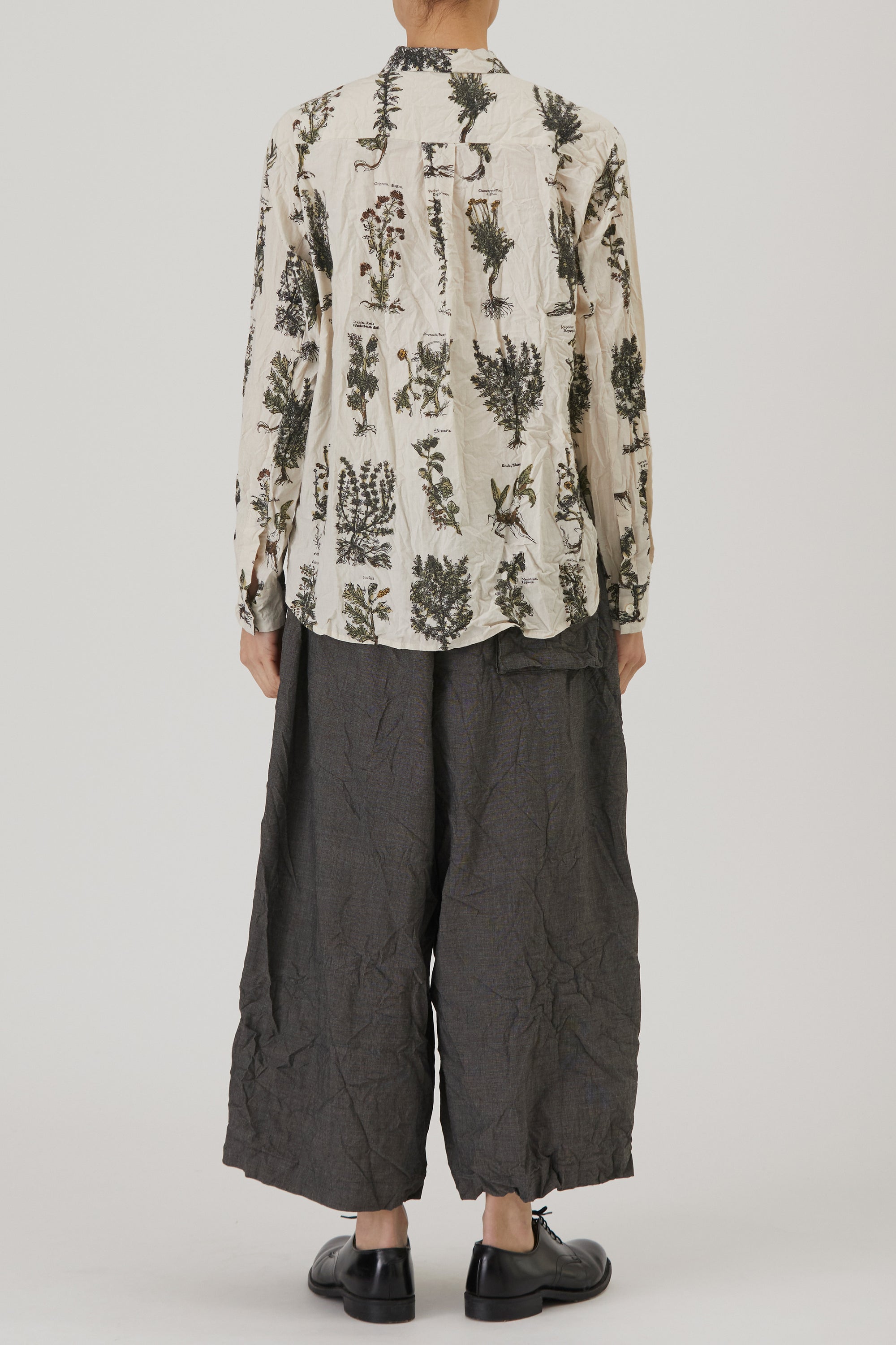 relaxed herbal print shirt ivory