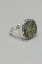 junya v ring silver cognac diamonds green rutilated quartz
