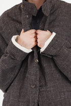 blouson wool hemp tweed grey