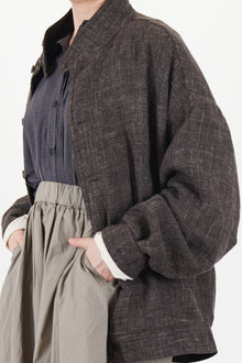 blouson wool hemp tweed grey