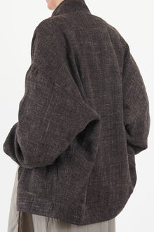 blouson wool hemp tweed grey