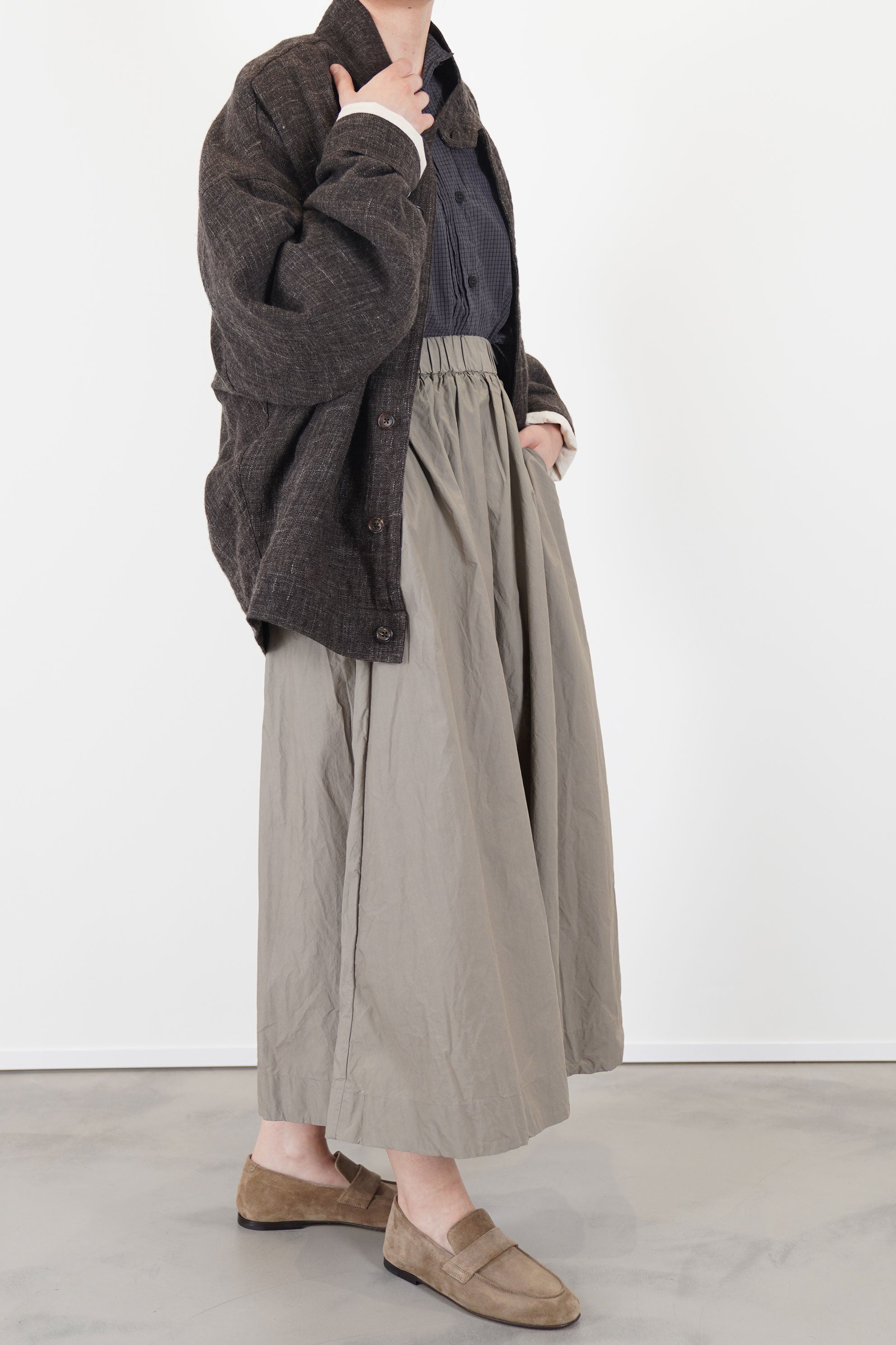 blouson wool hemp tweed grey