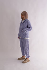kenporon jacket indigo linen sax