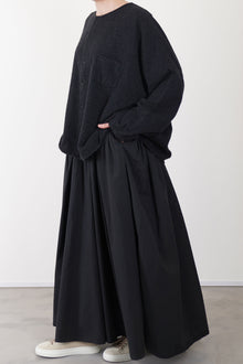 long smock flare skirt charcoal