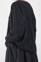 no collar wide shirt wool cashmere charcoal