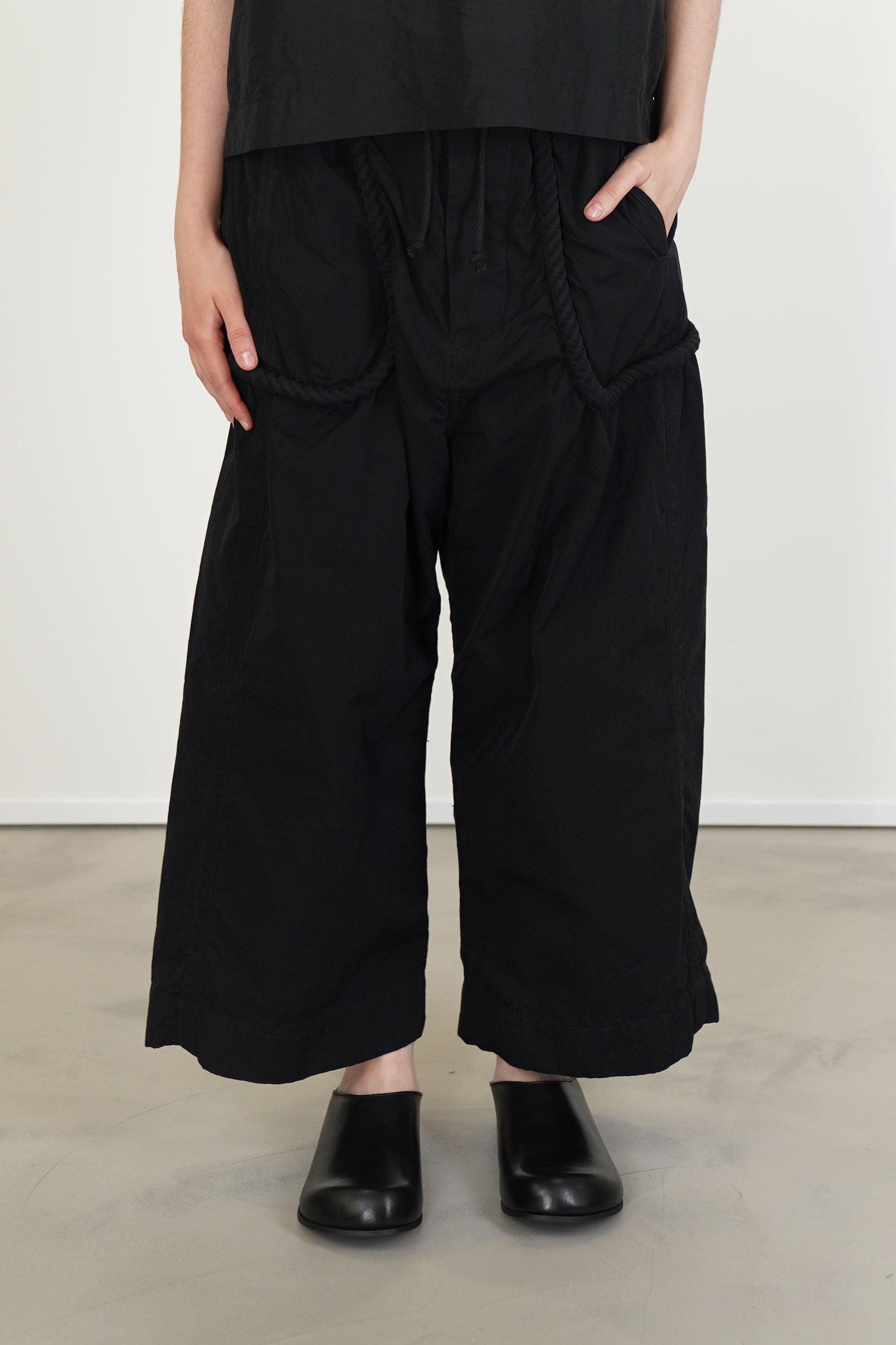 rope pocket pant black