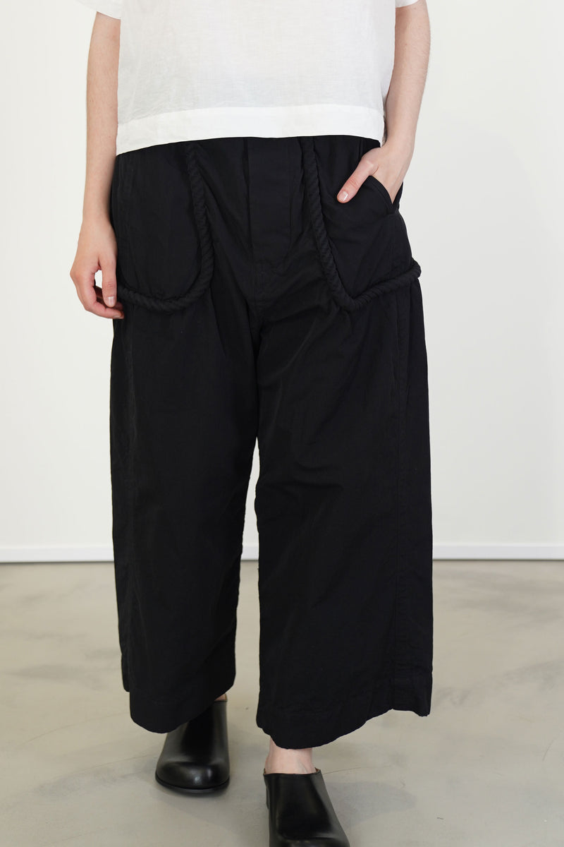 rope pocket pant black