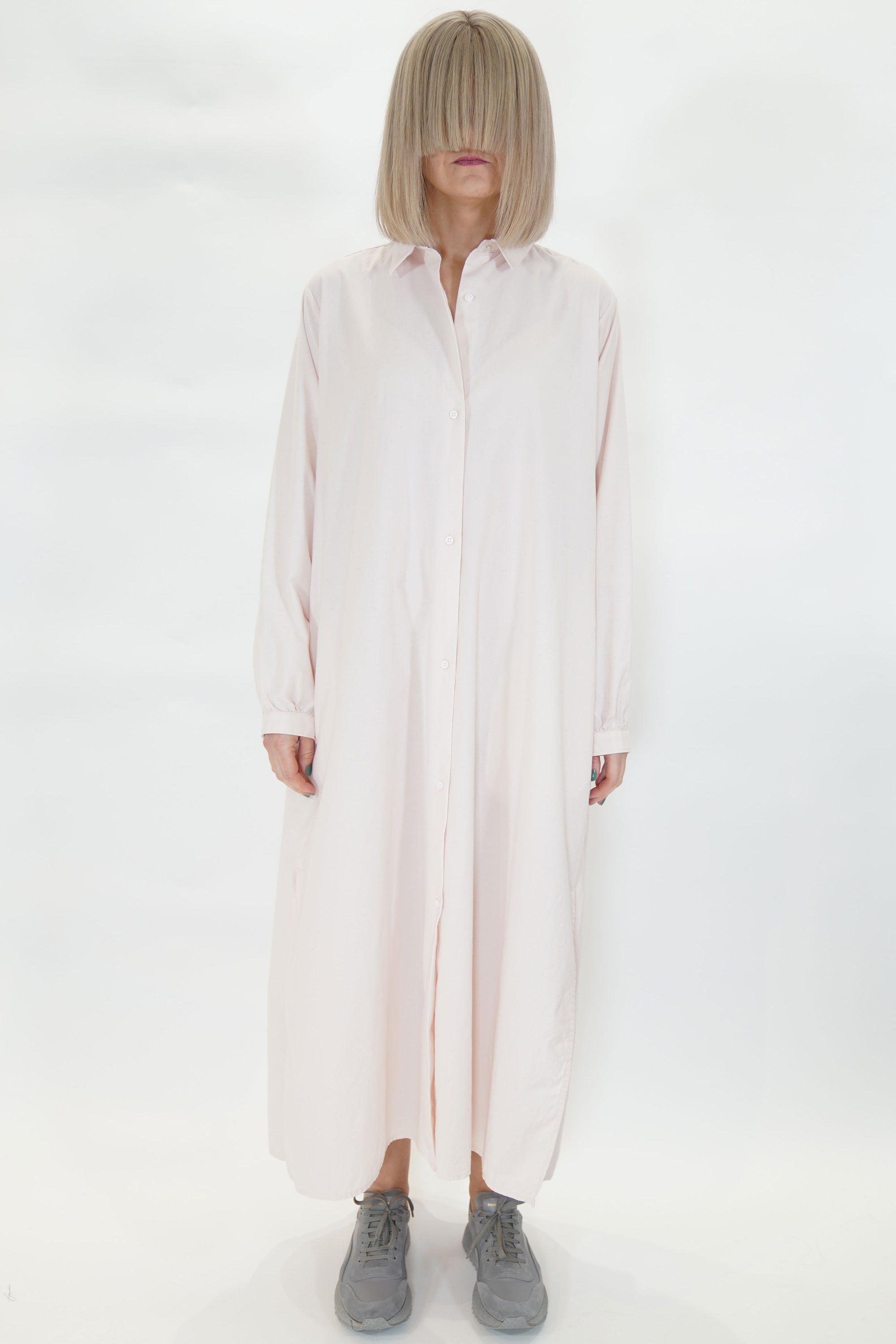 cotton cashmere simple shirt dress sakura