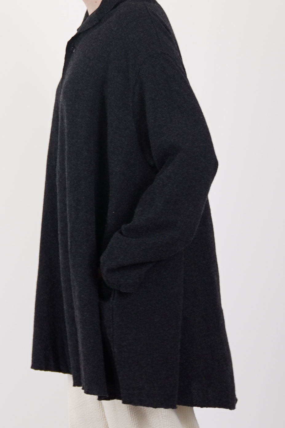 stole shirt wool cashmere charcoal
