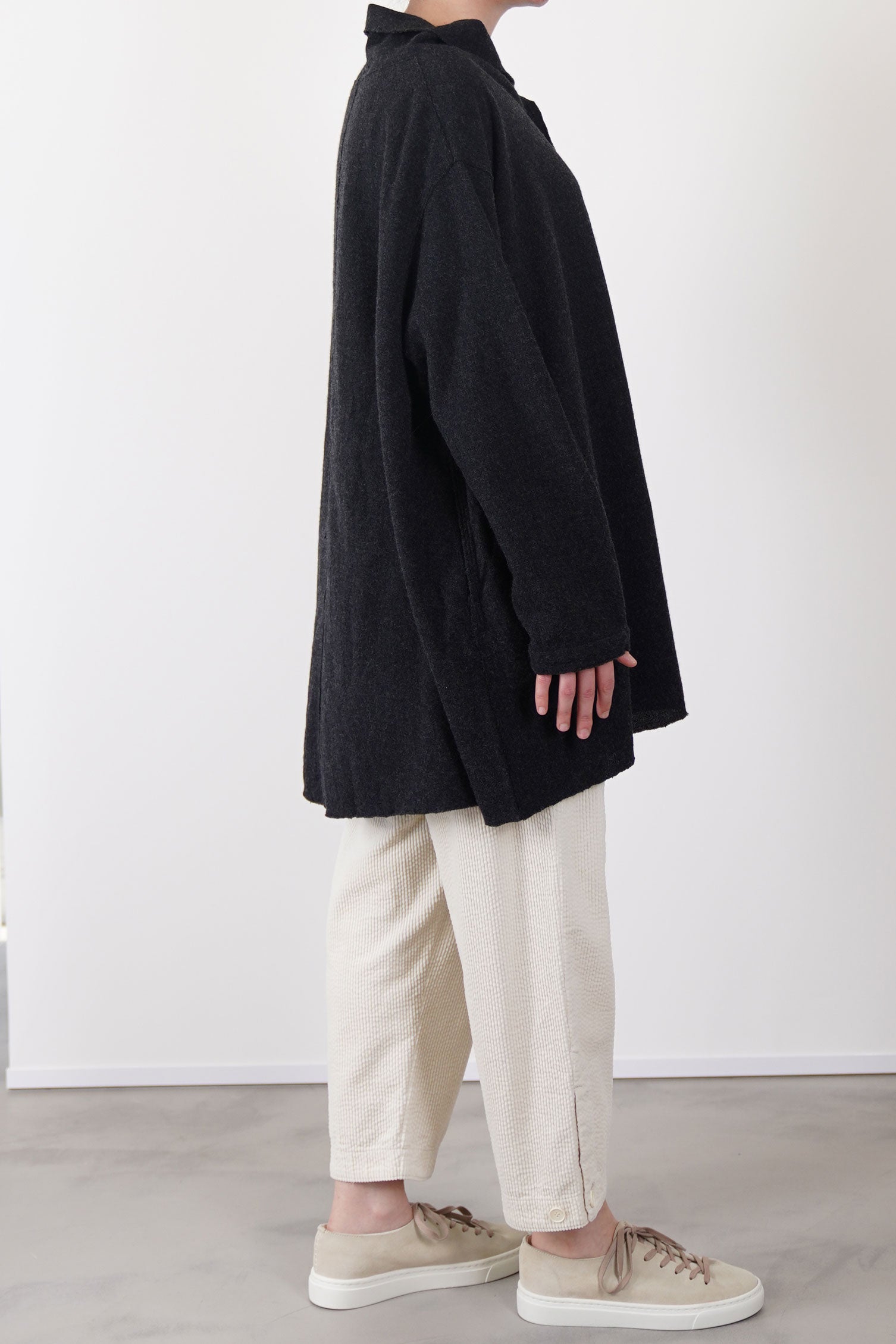 stole shirt wool cashmere charcoal