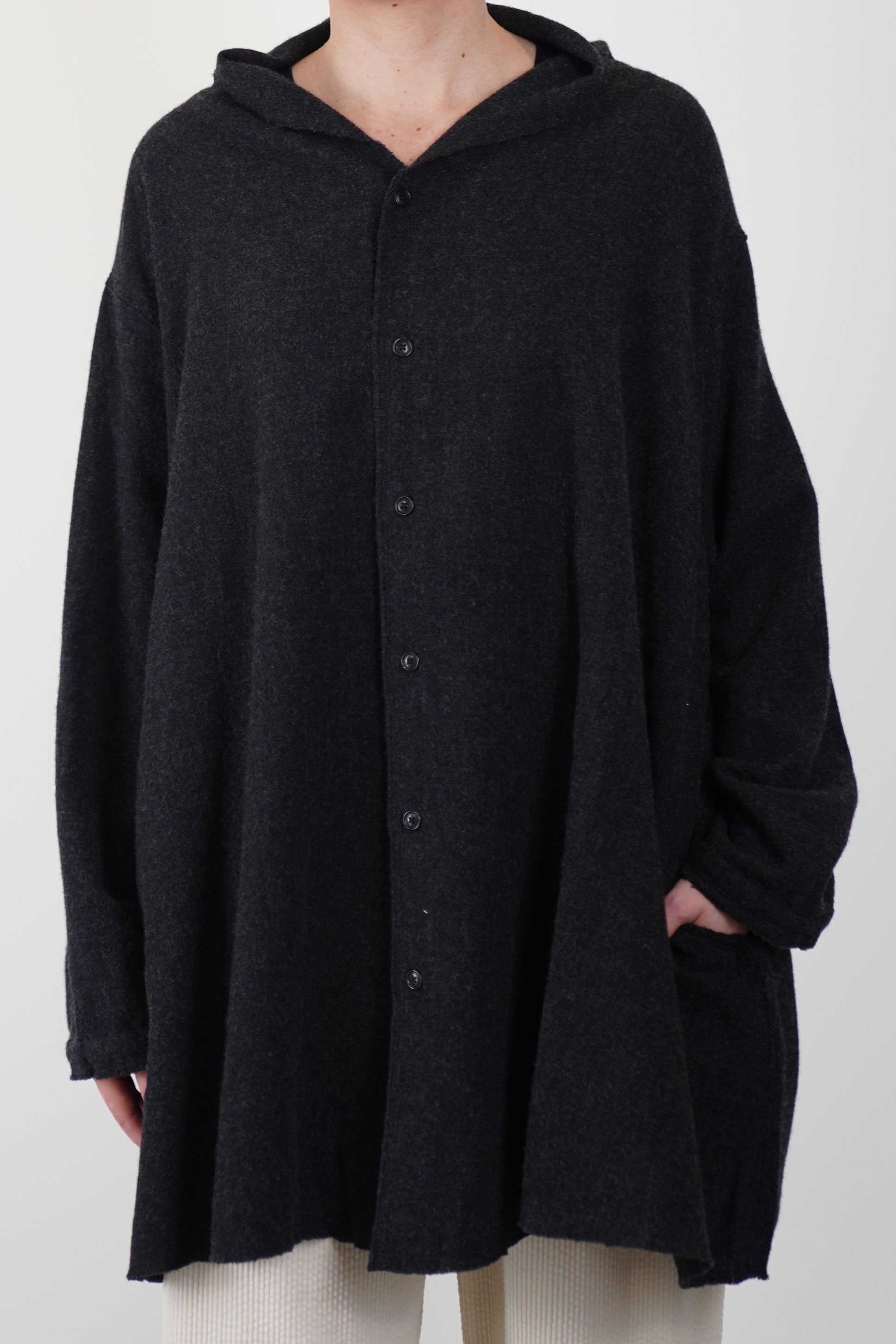stole shirt wool cashmere charcoal
