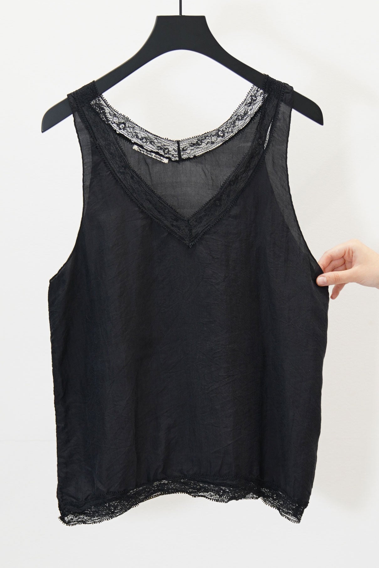 v-neck lace camisole black