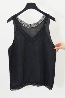 v-neck lace camisole black
