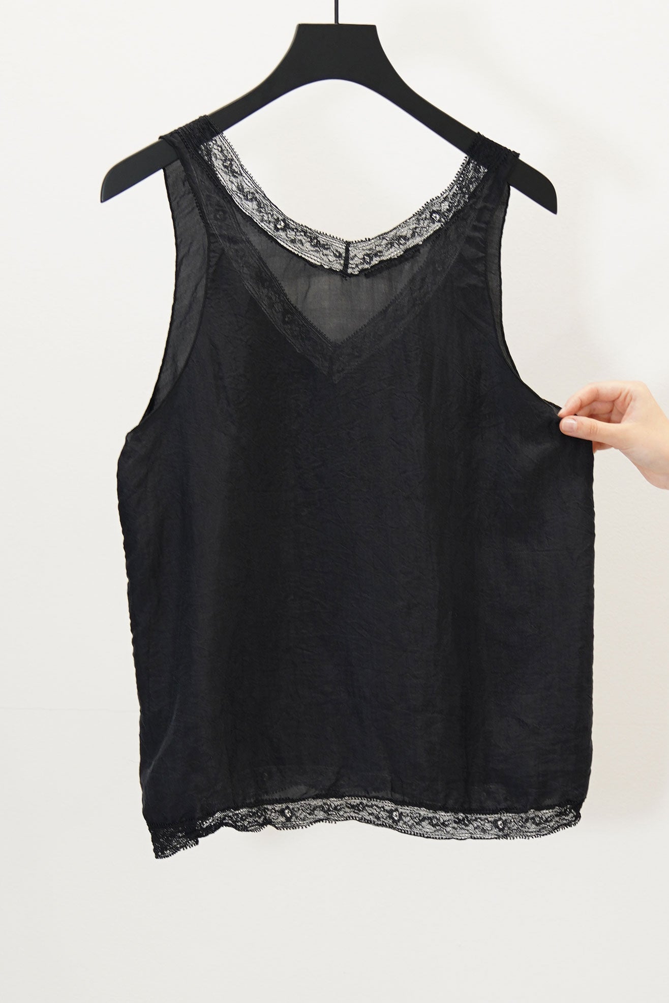 v-neck lace camisole black