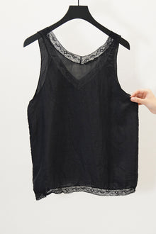 v-neck lace camisole black