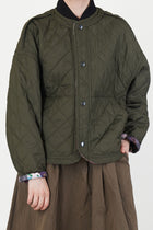 reversible irmi jacket khaki / chrysanthemums rose