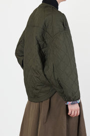 reversible irmi jacket khaki / chrysanthemums rose