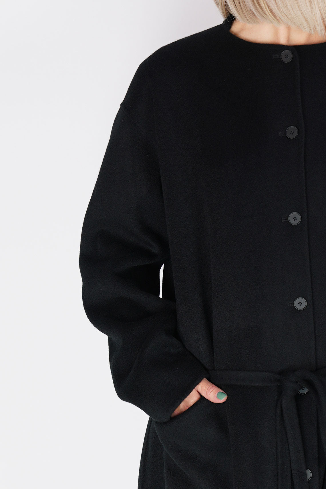 manuelle guibal cashmere coat shacash black
