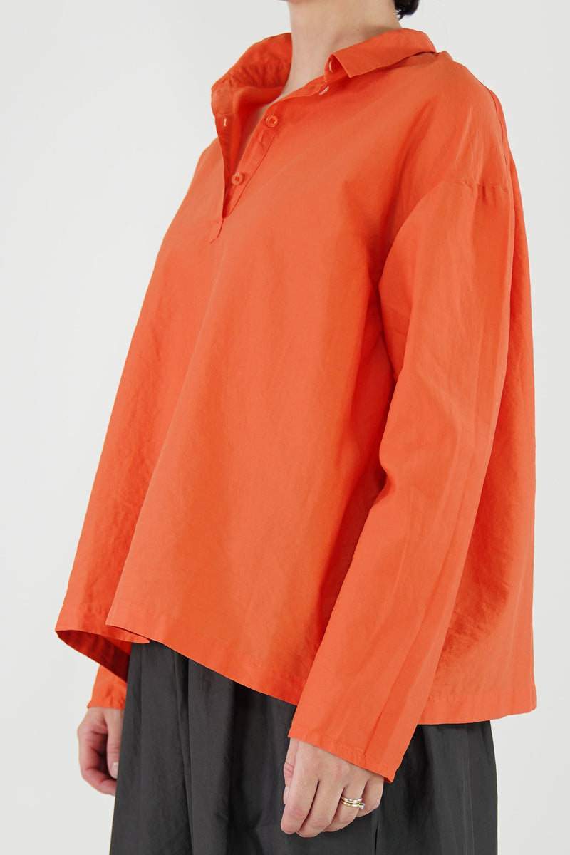 cotton silk top yoyi orange mechanique